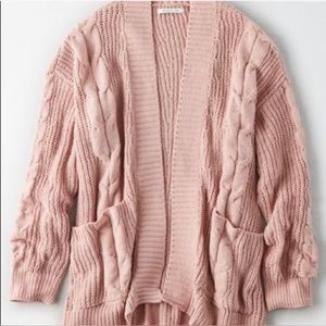 American eagle pink cardigan sweater size medium